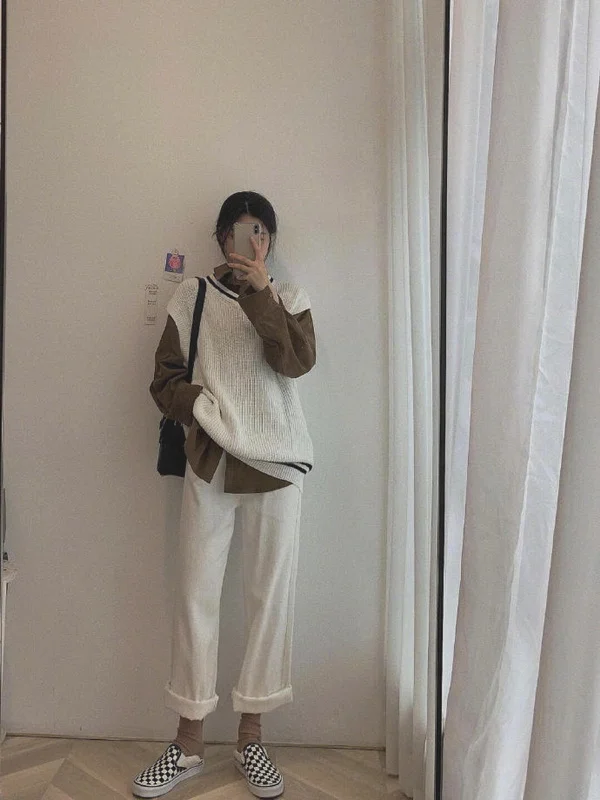 针织控女生秋冬#毛衣叠穿#搭配示范