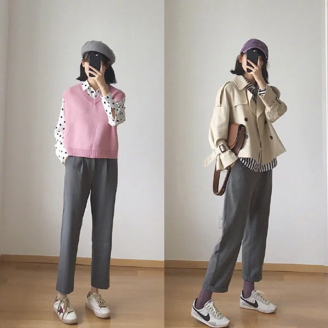 今天穿什么？女生烟管裤秋季显瘦穿搭示范