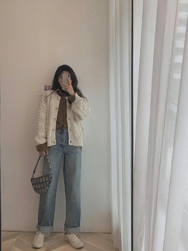 针织控女生秋冬#毛衣叠穿#搭配示范