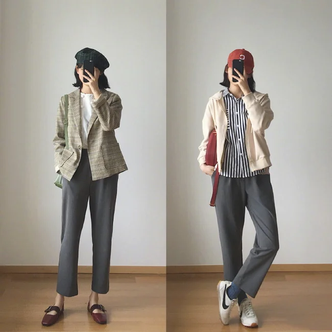 今天穿什么？女生烟管裤秋季显瘦穿搭示范