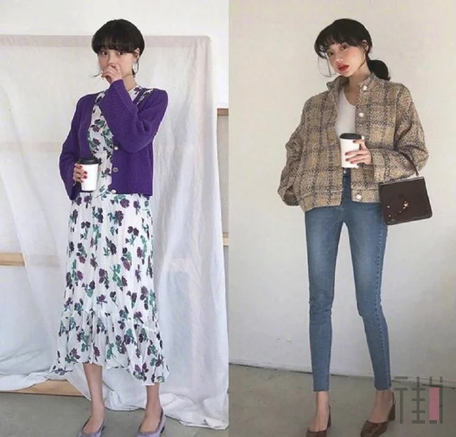 chic感十足的早春少女出行搭配