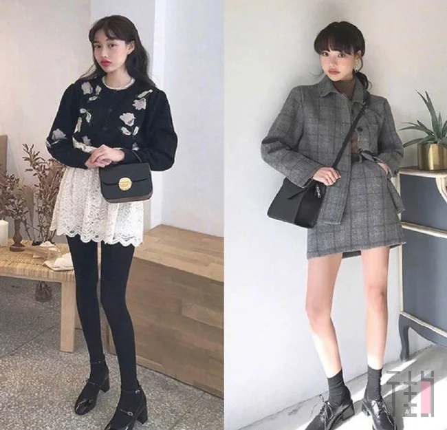 chic感十足的早春少女出行搭配