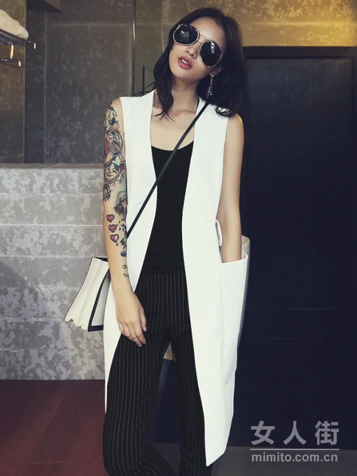 平胸妹子小西服穿搭，穿出高级性感效果