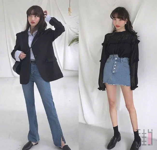 chic感十足的早春少女出行搭配