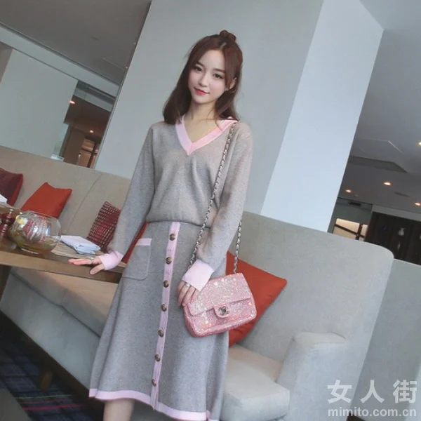 几款靓丽套装美裙，菇凉们冬天超快穿搭