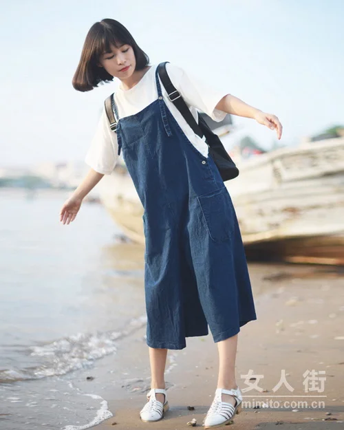 俏皮不过背带裤，本季最in少女范搭配