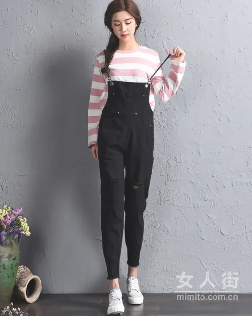 俏皮不过背带裤，本季最in少女范搭配