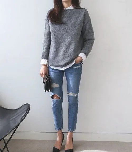 早春极简风穿搭参考，干净整洁穿衣style