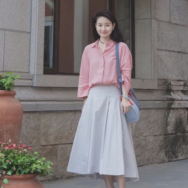 港风chic衬衣搭配，化身佛系美少女