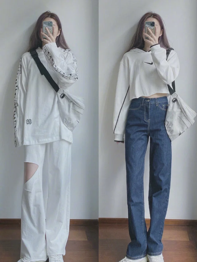 初秋00后少女的满分休闲穿搭示范