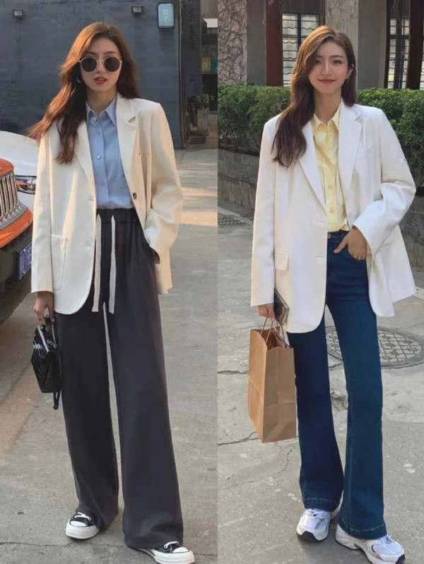 2022初春女生衬衫搭配示范，气质好显腿长！