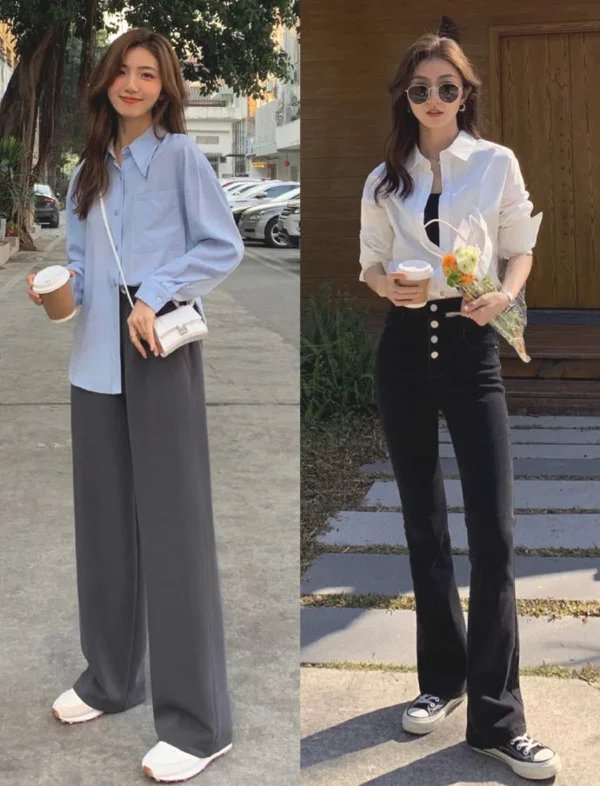 2022初春女生衬衫搭配示范，气质好显腿长！