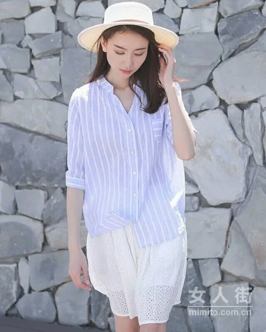 衬衫也玩小心机，条纹显瘦又新潮