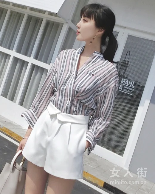 衬衫也玩小心机，条纹显瘦又新潮