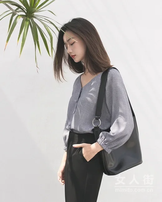 显瘦长袖小衬衣，秀出文艺女神范儿