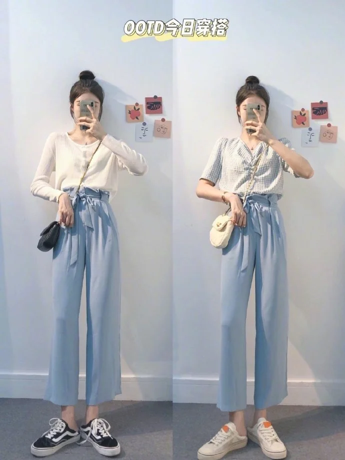 95后和00后女生，早秋日常基础款穿搭