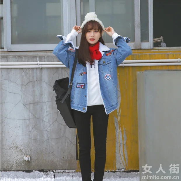 牛仔外套又红了，冬天这么穿太chic！