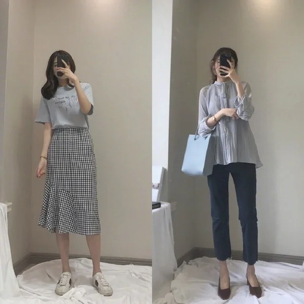 早秋气质女生的通勤风穿搭示范