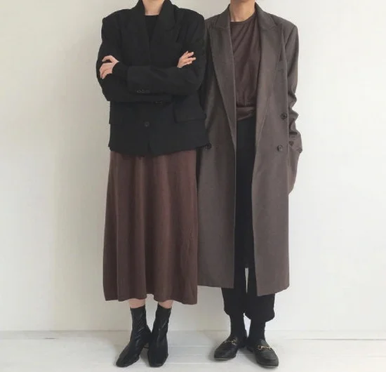 秋天必备的基础色系闺蜜穿搭lookbook