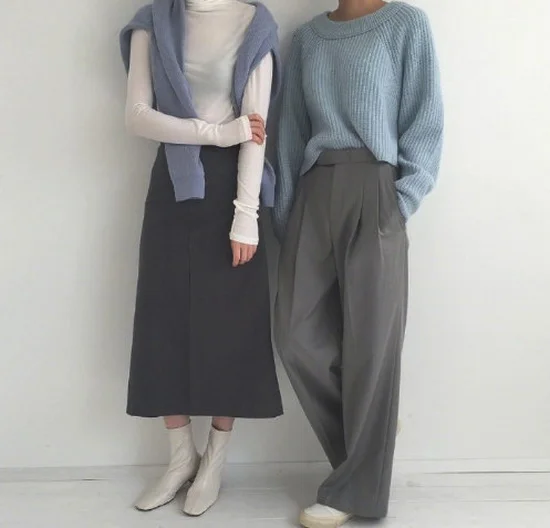 秋天必备的基础色系闺蜜穿搭lookbook