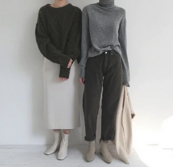 秋天必备的基础色系闺蜜穿搭lookbook
