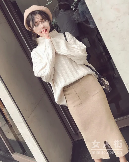 矮个女生冬季显高穿搭示范