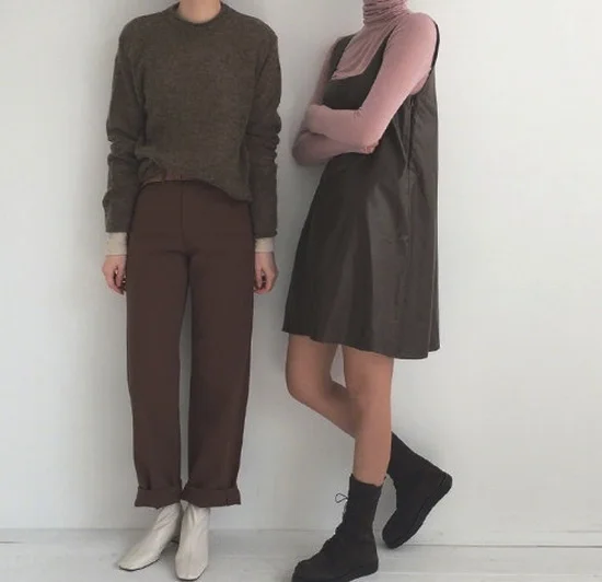 秋天必备的基础色系闺蜜穿搭lookbook