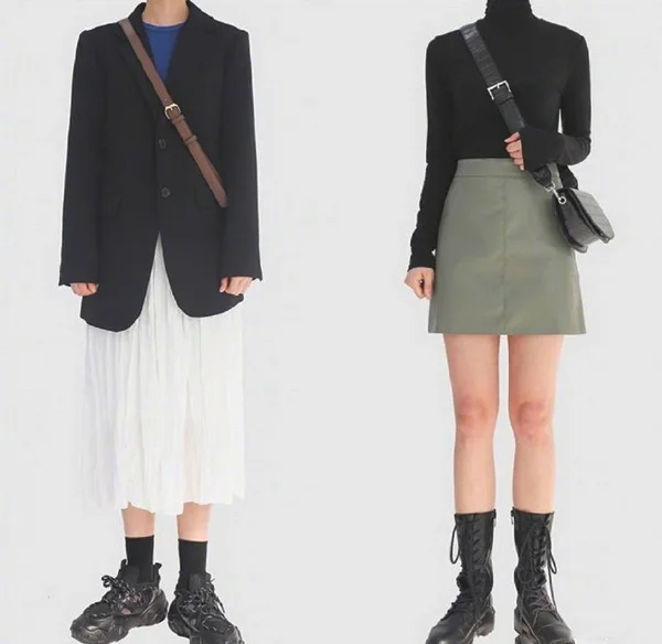 让女生拉长身线的裙装搭配，视觉上更显高