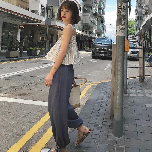 夏日阔腿裤示范，今夏穿搭逆袭攻略