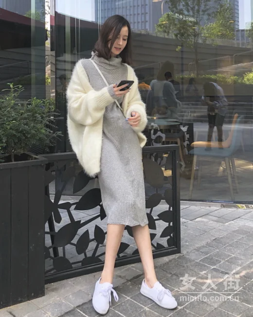秋冬穿连衣裙，女生仙气十足过冬天