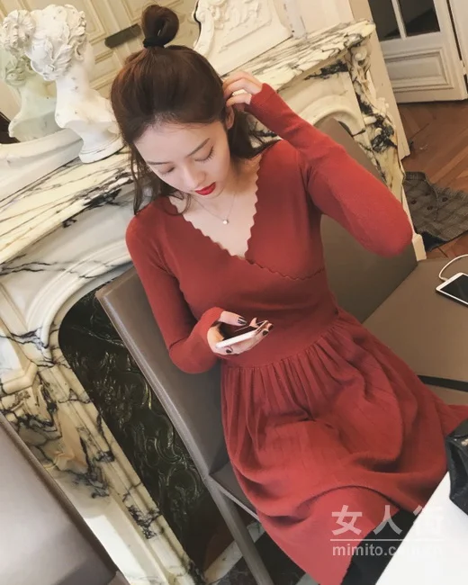 秋冬穿连衣裙，女生仙气十足过冬天