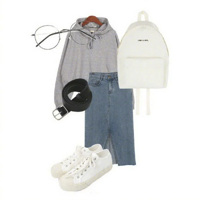 女生秋季穿搭示范:灰色连帽卫衣9种搭配方案