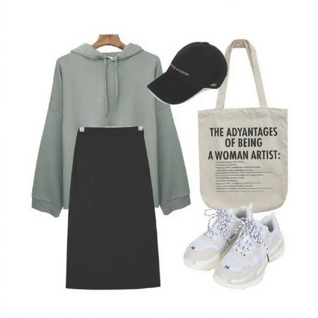 女生秋季穿搭示范:灰色连帽卫衣9种搭配方案