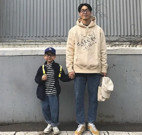 潮人示范，可爱又温馨的假期父子约会装