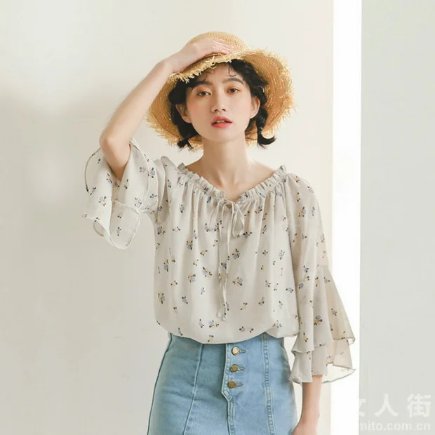 炎炎夏日少女风，雪纺衬衫带来凉意