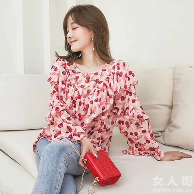 炎炎夏日少女风，雪纺衬衫带来凉意