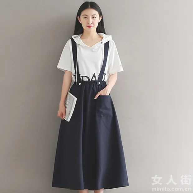 背带裙穿搭示范，让你少女感十足