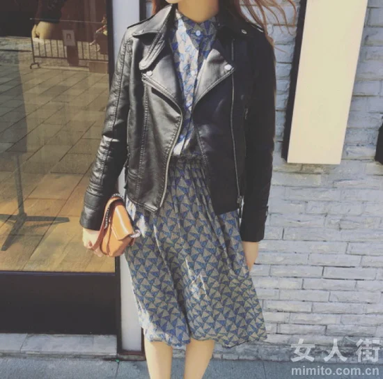 今冬穿的像邦女郎，机车皮衣显帅气