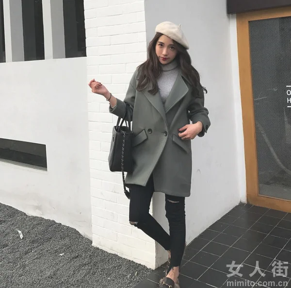 冬季流行穿搭，学院风呢子大衣搭配