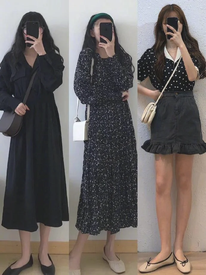 春夏穿搭随手拍，经典少女黑色系穿搭示范 ​​​​