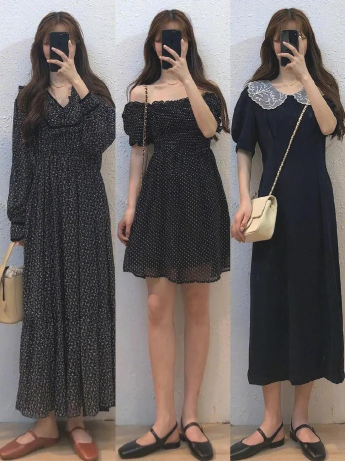 春夏穿搭随手拍，经典少女黑色系穿搭示范 ​​​​