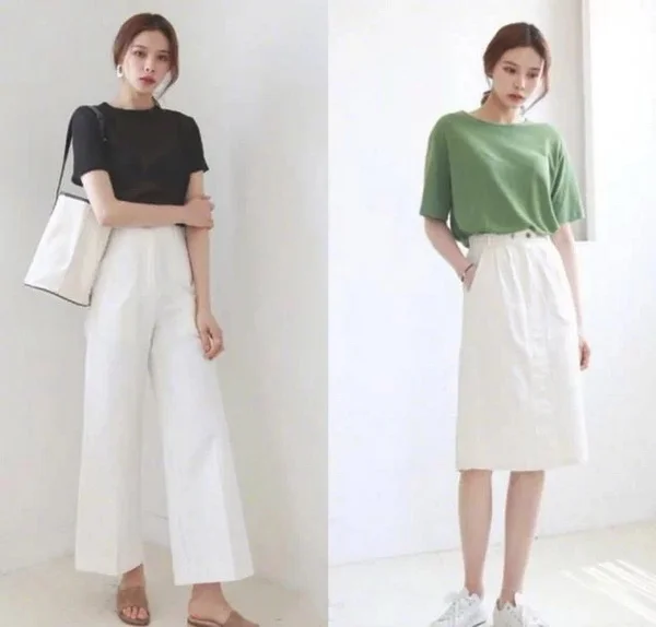 高个女生极简LOOK穿搭,清新简约有气质