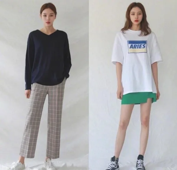 高个女生极简LOOK穿搭,清新简约有气质