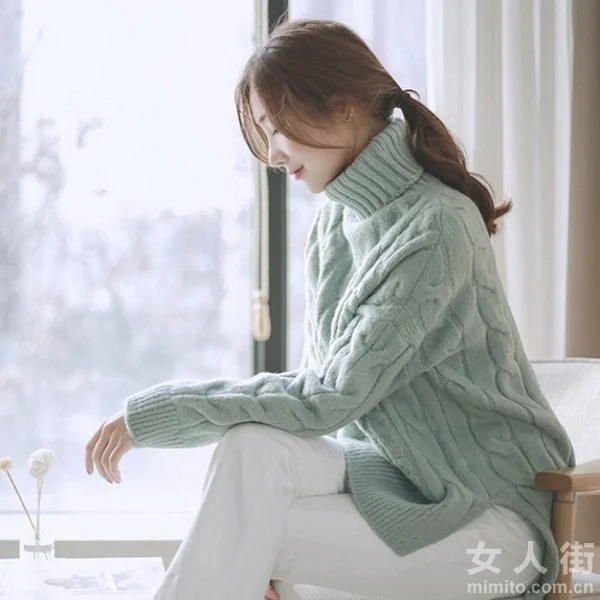 日系毛衣搭配,冬日小清新女生装扮