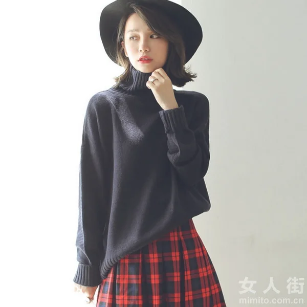 日系毛衣搭配,冬日小清新女生装扮