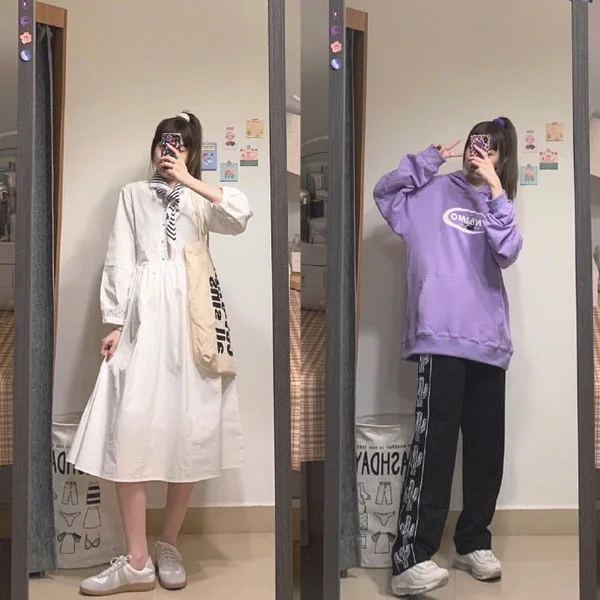 春天少女的基础款舒适风穿搭