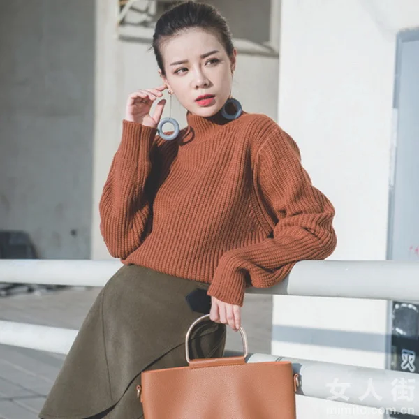 日系毛衣搭配,冬日小清新女生装扮