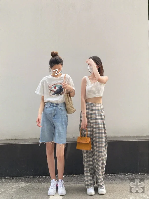 简约纯色系清凉夏日穿搭参考