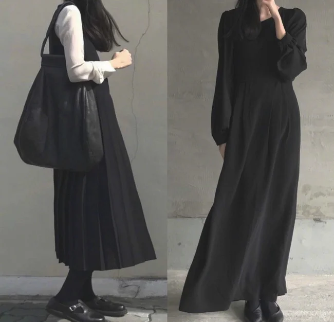 18款深色系文青范儿女生穿搭 ​​​ ​​​​