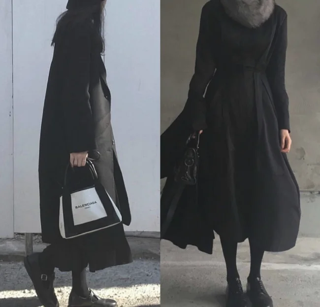 18款深色系文青范儿女生穿搭 ​​​ ​​​​